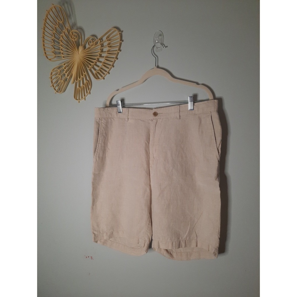 Jos. A‎ Bank, Men's Sz 36, 100% Linen Flat Front Shorts, Summer, Spring, Light